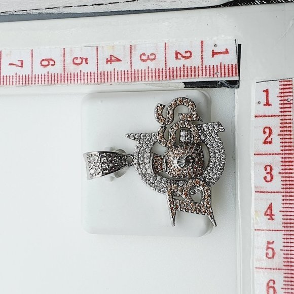 "925 Sterling Silver Plated CZ Pendant, EVBRS337 - Picture 9 of 9